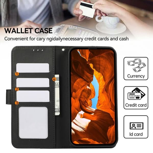 Mobilskal till Samsung Galaxy S26 Edge RFID-Skydd KonstLäder - Svart