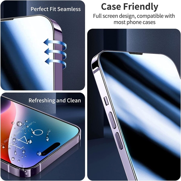 Automatisk støvfjernelse iPhone 14 Pro Skærmbeskytter i hærdet glas