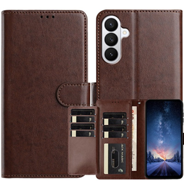 Samsung Galaxy S26 Pro Plånboksfodral Konstläder Folio Flip - Kaffe