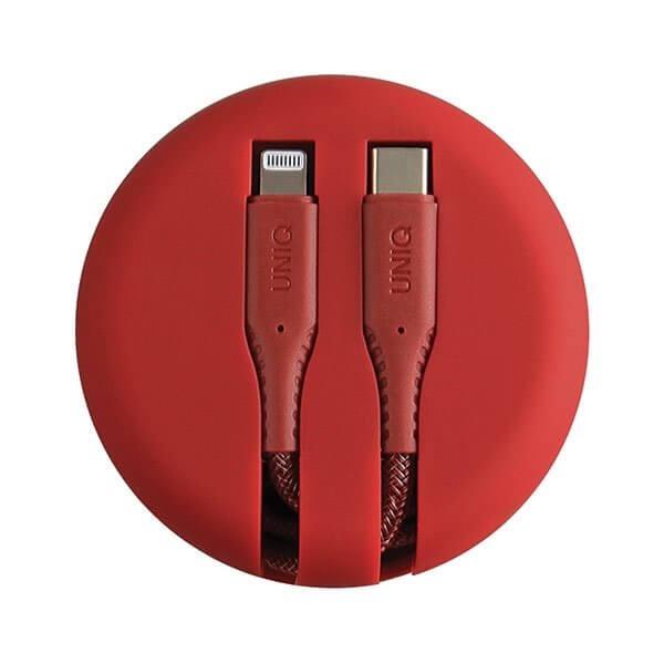 UNIQ kabel MFI Halo USB-C lyn 18W 1,2m karminrød Red