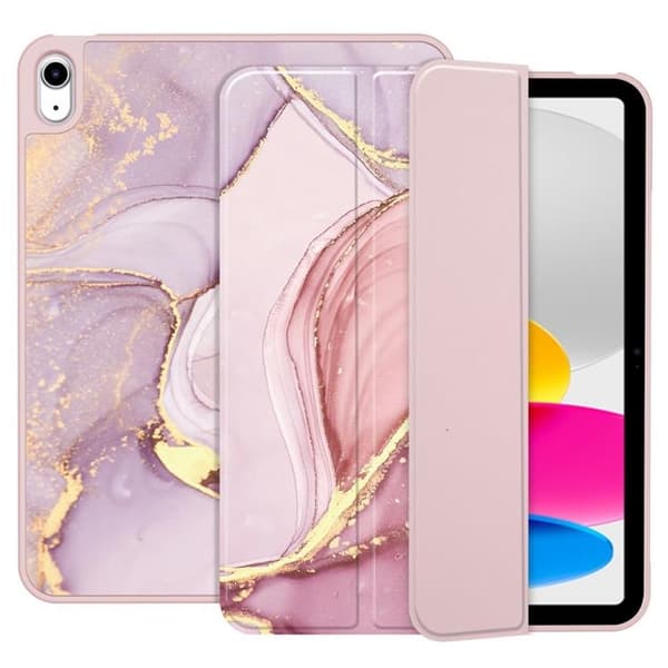 Tech-Protect iPad 10.9 (2022) Taske med penholder - Marmor Rosa