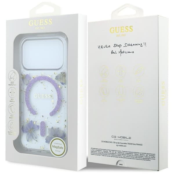 Guess Mobilskal För iPhone 18 Pro Max/17 Pro Max Magsafe Resin Flowers