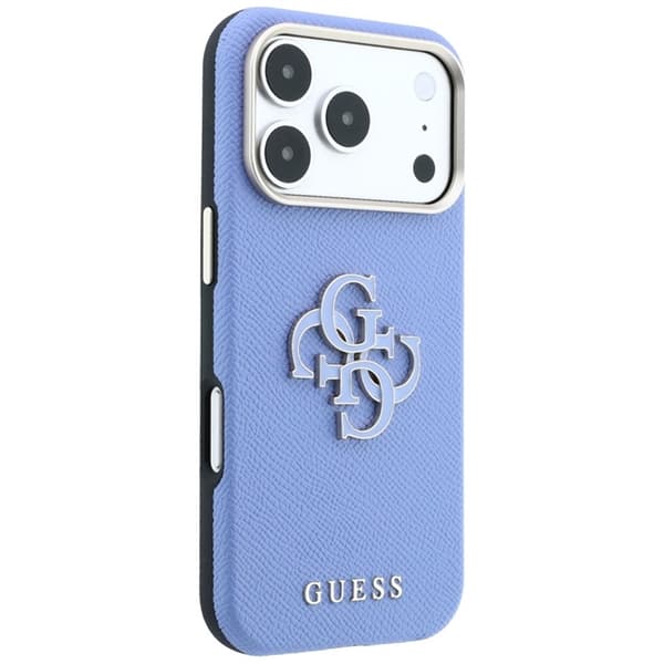 Guess Mobilskal För iPhone 18 Pro Max/17 Pro Max Grained & Big Resin Logo - Blå Blå