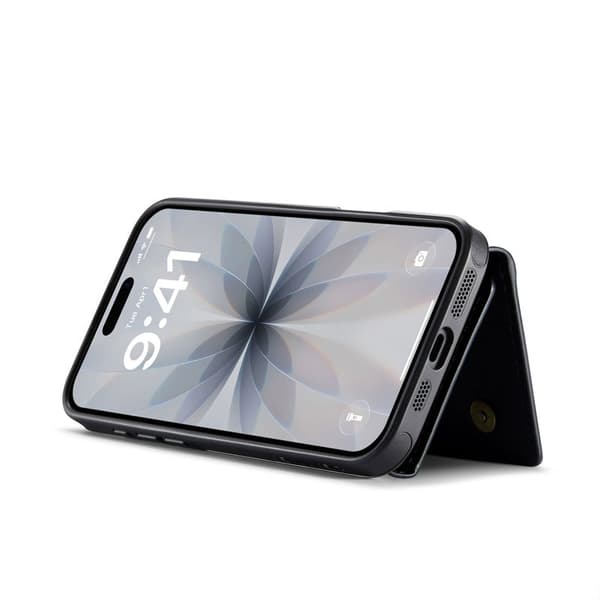 DG.MING M6 Series Mobilskal till iPhone 17 Magnetiskt Plånboksfodral Svart