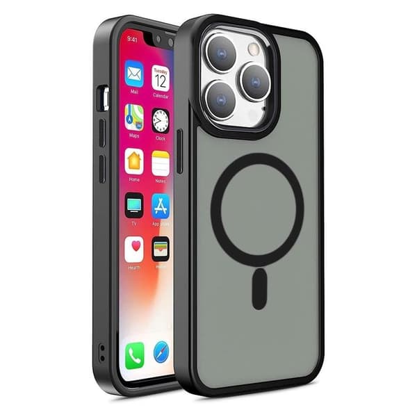 iPhone 15 Pro Max -puhelimen kuori MagSafe Magnetic Matte - Musta Black