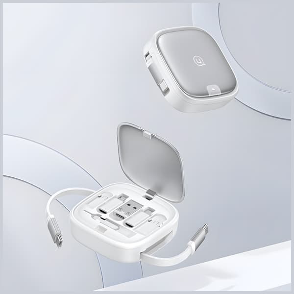 USAMS Kabel 3-i-1 boks MicroUSB/USB-C/Lightning 60W SJ650USB01 - Stål