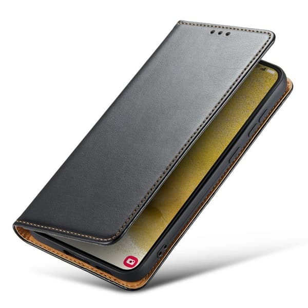 FIERRE SHANN för Samsung Galaxy S23 Plånboksfodral Konstläder - Svart