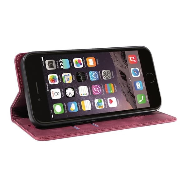 BETOPNICE 003 iPhone 6 Plus/7 Plus/8 Plus Konstläder Plånboksfodral TPU+PU - Röd