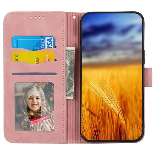 DIERFENG DF-03 Plånboksfodral för Xiaomi 14 Ultra - Konstläder - Rosa
