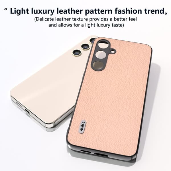 ABEEL Samsung Galaxy S24+ Plånboksfodral Äkta Läder - Rosa