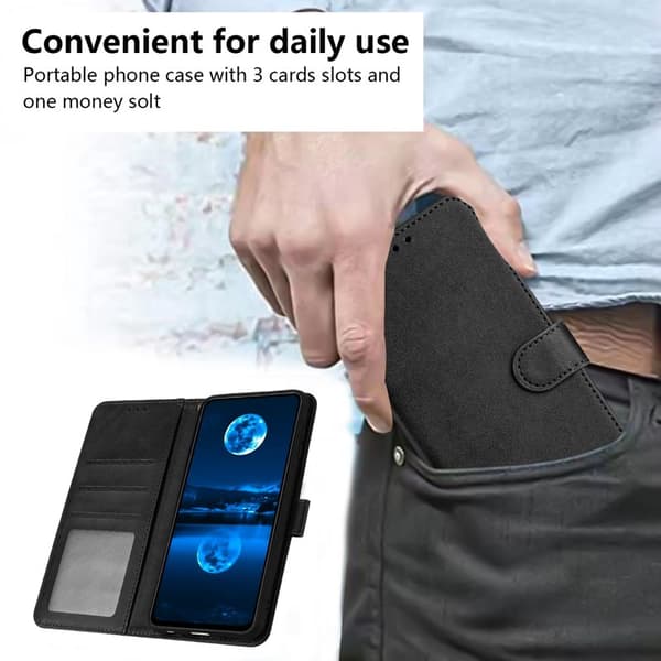Plånboksfodral för Samsung Galaxy S26 Flip Ställ Konstläder - Svart