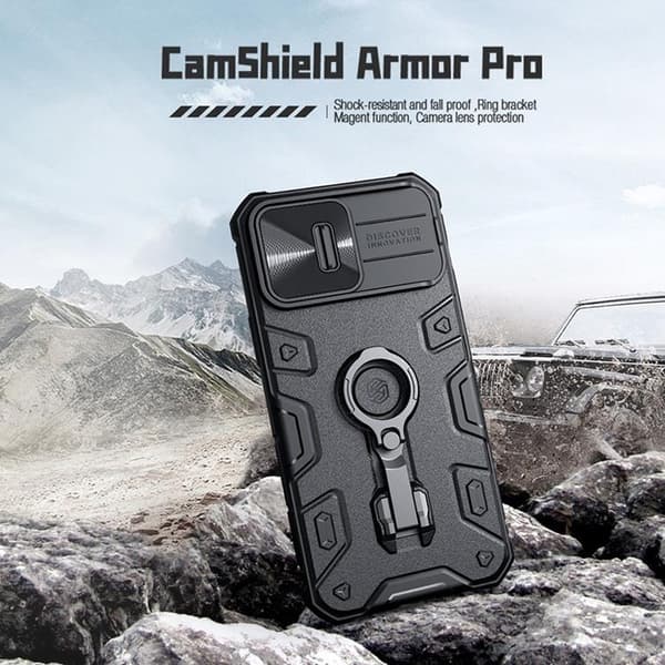 Nillkin iPhone 14 Pro Max Kuori Renkaanpidike Armor Pro - Sininen Blå