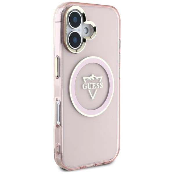 Guess Mobilskal till iPhone 16 MagSafe IML Mountain Logo - Rosa