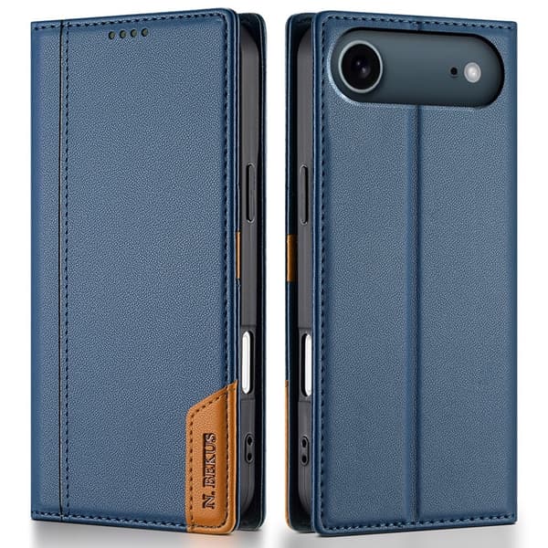 N.BEKUS iPhone Air Konstläder Plånboksfodral RFID-Skydd P3 - Blå Blå