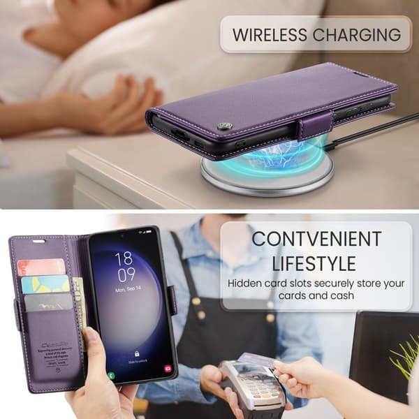 CASEME Plånboksfodral Konstläder till Samsung Galaxy S23 - Lila