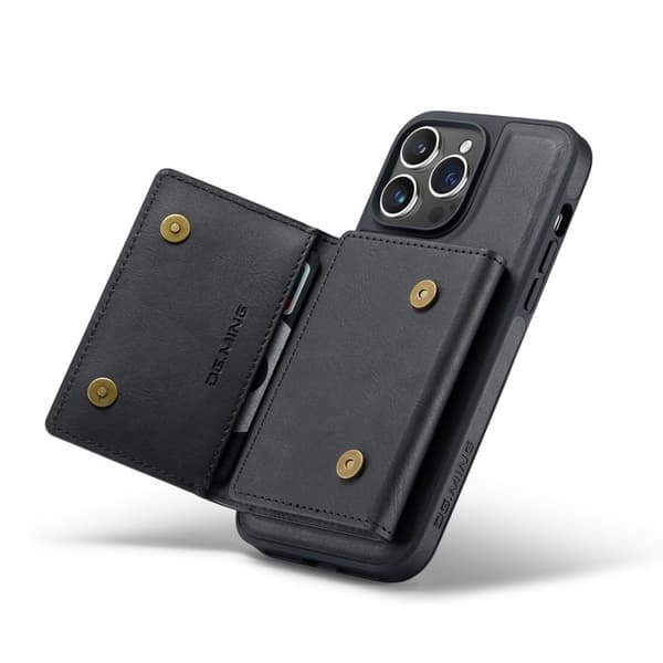 DG.MING M5 Series Mobilskal till iPhone 16 Pro Magnetiskt Konstläder Svart