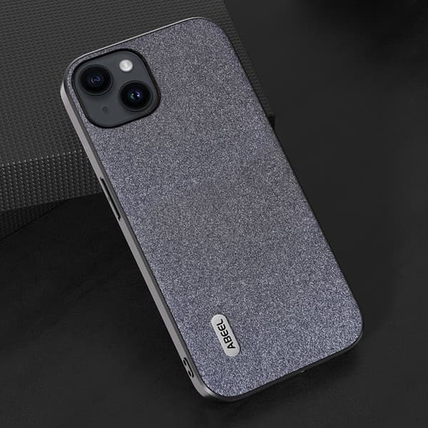 ABEEL Mobilskal till iPhone 15 Glitter PU Läder Coated TPU - Svart