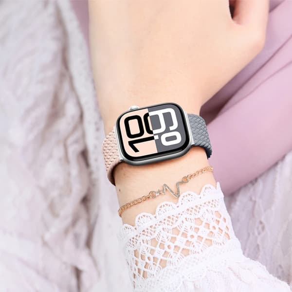 [2-Pakke] AmazingThing Apple Watch 42mm Armbånd Blend - Grå/Lyserød Rosa