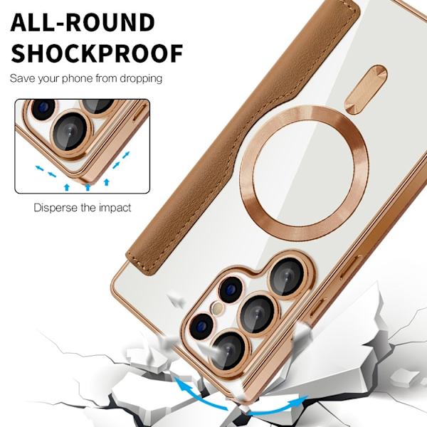 Galaxy S25 Ultra Plånboksfodral MagSafe RFID Blocking - Brun Brun
