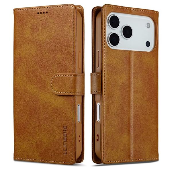 LC.IMEEKE iPhone 17 Pro Max Plånboksfodral Konstläder - Gul