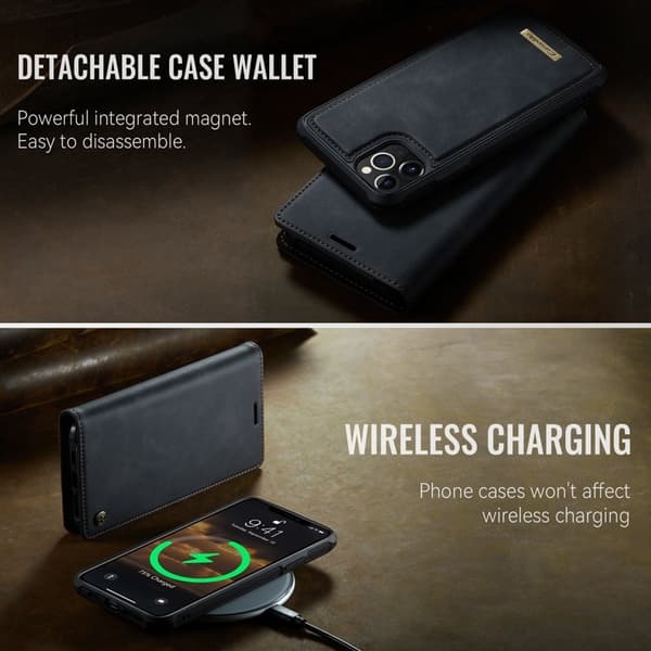 CASEME C49 Mobilskal till iPhone 11 Pro Max MagSafe RFID Läder Svart