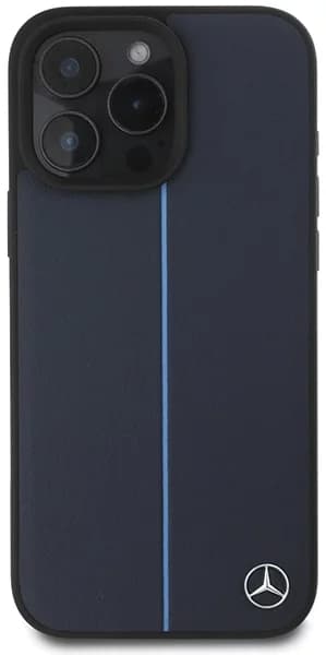 Mercedes telefontaske til iPhone 16 Pro Max MagSafe MB Blå Linje - Navy Blå