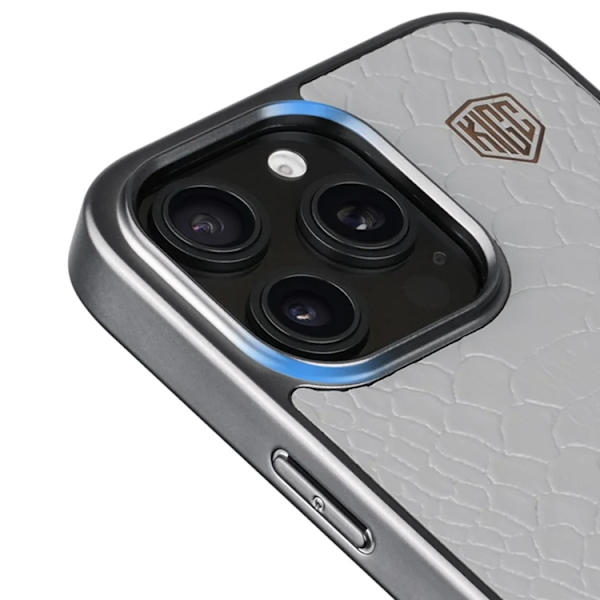 KIGC Mobilskal till iPhone 16 Pro Crocodile Texture - Grå Grå