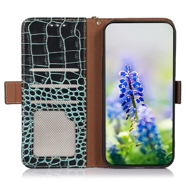 Samsung Galaxy S26 / S26 Pro Plånboksfodral RFID Skydd Äkta Läder - Grön