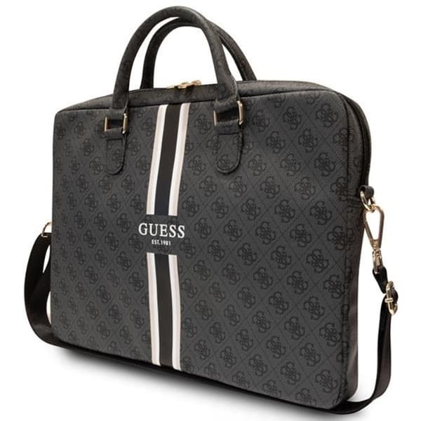 Guess Laptop Taske 16" Trykte Striber - Sort Black