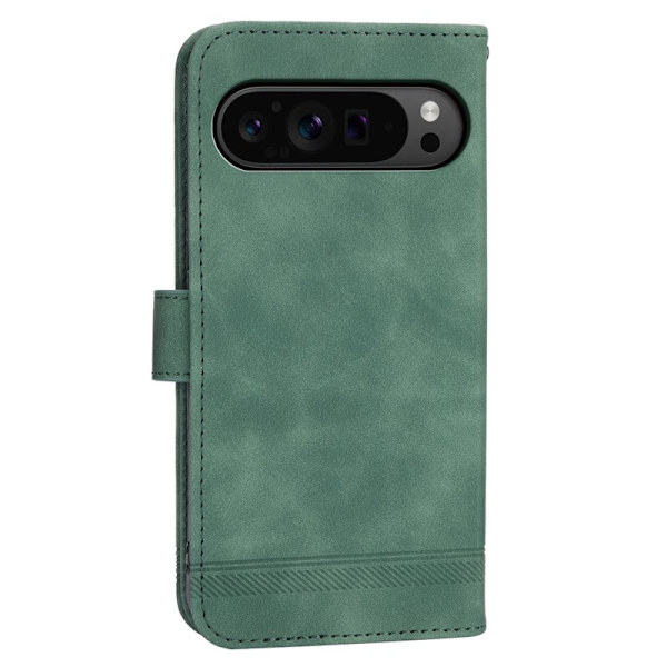 DIERFENG DF-03 Flip Plånboksfodral Google Pixel 9 Pro XL - Äkta läder - Grön
