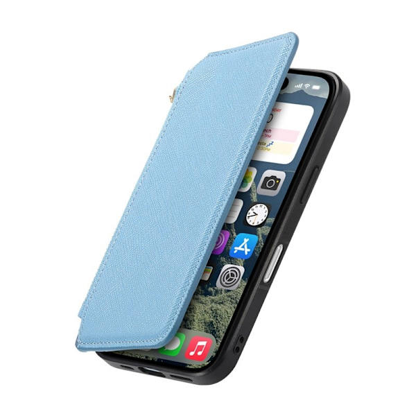 CASENEO iPhone 16 Plus Plånboksfodral Konstläder - Blå