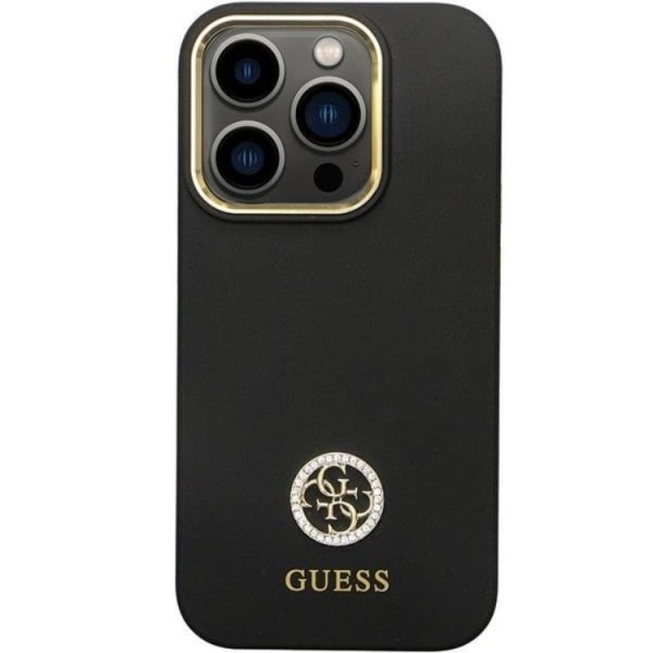 Guess iPhone 13 Pro Max Mobilskal Silikon Logo Strass 4G - Svart