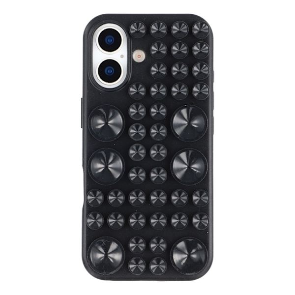 Mobilskal till iPhone 16 Sugkopp Silikon med Tygfoder Svart