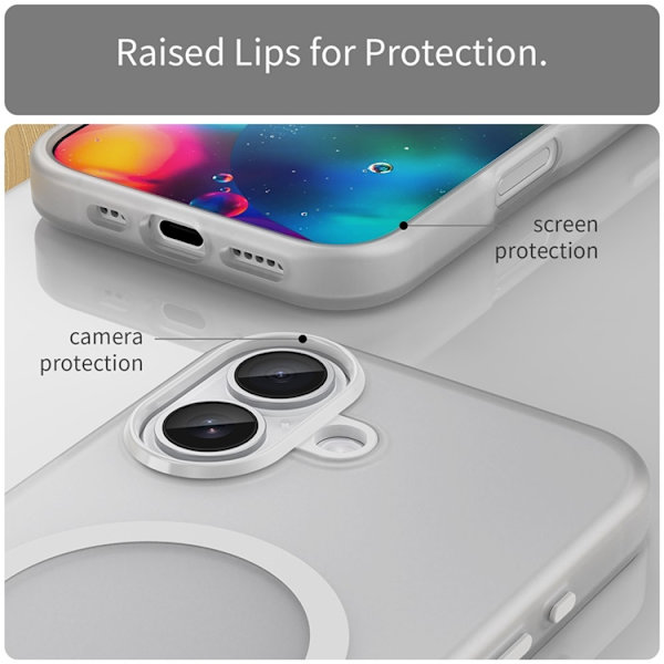 Mobilskal till iPhone 17 MagSafe Slim Matte Translucent - Vit Vit