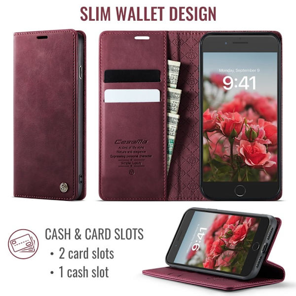 CASEME 033 Mobilskal för iPhone 7 Plus/8 Plus/6 Plus Röd