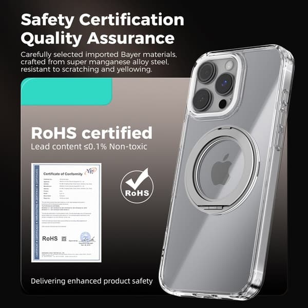 ABEEL Q-LUCK Mobilskal till iPhone 15 Pro Shockproof med Kickstand Lila