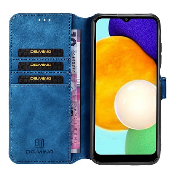 Dgming Retro Plånboksfodral till Samsung Galaxy A03s - Blå Blå