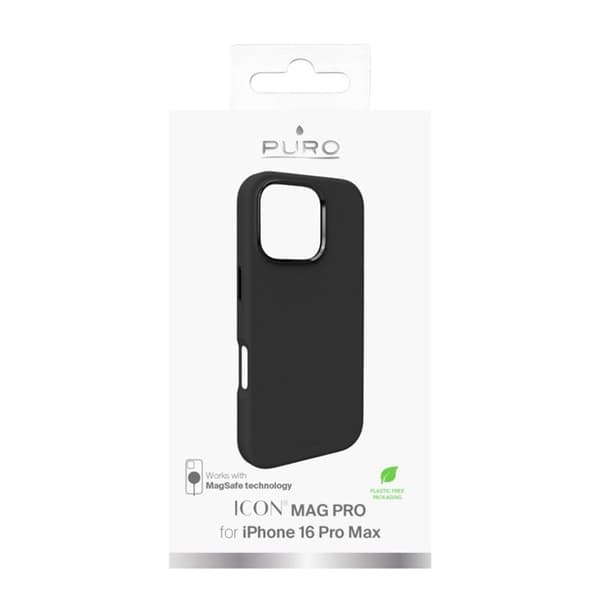 Puro Mobilskal till iPhone 16 Pro Max Magsafe Icon Pro Silikon - Svart Svart