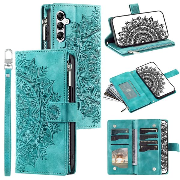 Plånboksfodral för Samsung Galaxy S26 Plus Mandala Konstläder - Grön