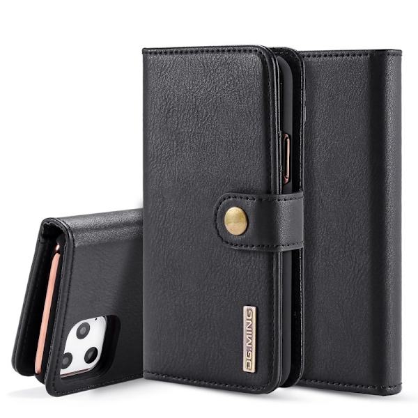 DG.MING iPhone 11 Pro Max Plånboksfodral Äkta Läder med Ställ - Svart
