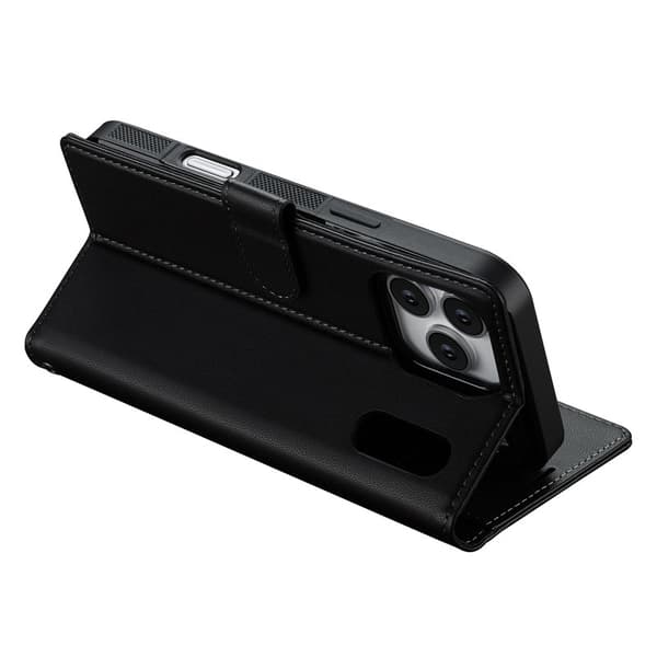 LC.IMEEKE L2 Series iPhone 17 Pro Plånboksfodral Konstläder - Svart