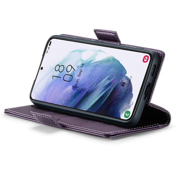 CASEME Plånboksfodral Konstläder för Samsung Galaxy S21 5G - Lila
