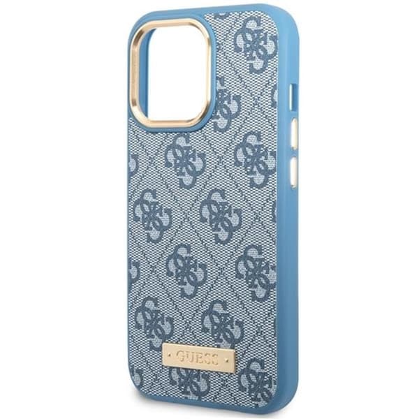 Guess-suojakuori iPhone 14 Pro Magsafe Logo Plate - Sininen Blå