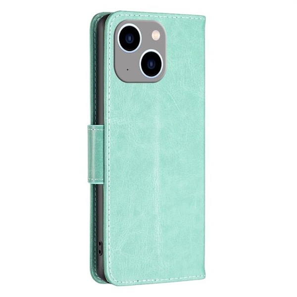 iPhone 14 Plus Pungecover Butterfly Imprinted - Turkis