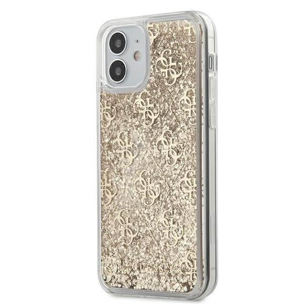 Guess Skal iPhone 12 & 12 Pro Liquid Glitter - Guld Yellow