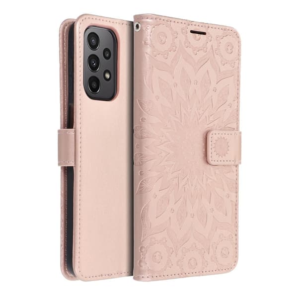 MEZZO tegnebog taske til Galaxy A23 5G Mandala Rose Gold Guld