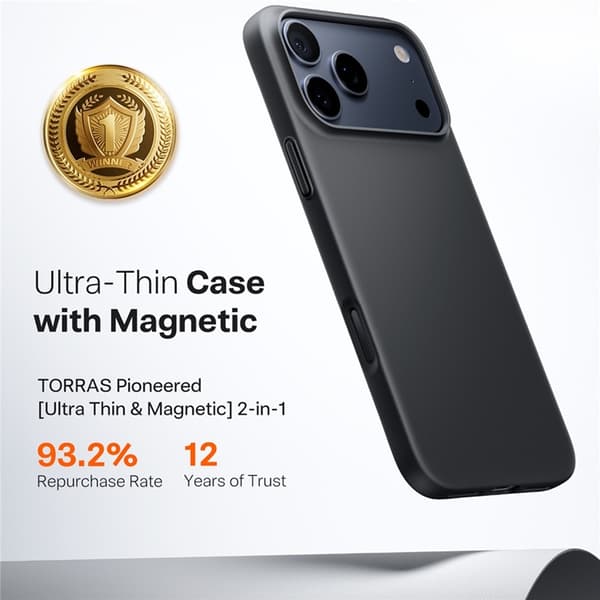 TORRAS Mobilskal till iPhone 17 Pro MagSafe Shockproof - Svart Svart