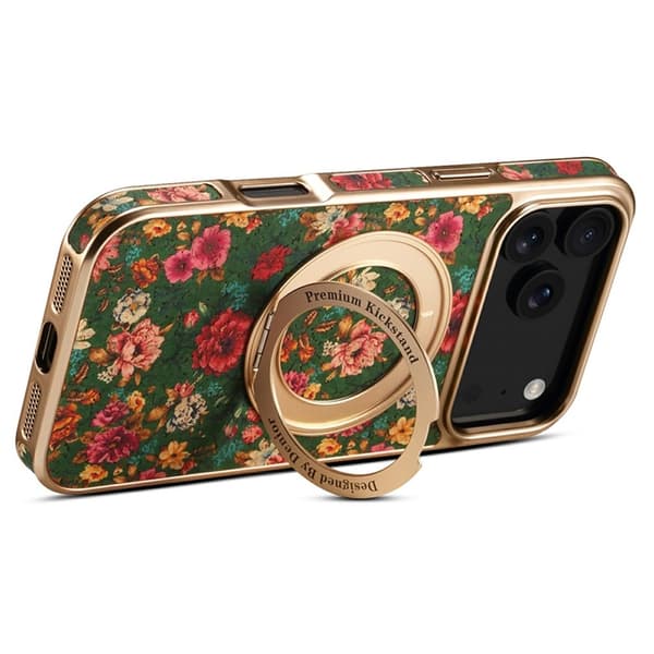 Mobilskal till iPhone 17 Pro MagSafe Electroplated Floral A22 - Grön Grön