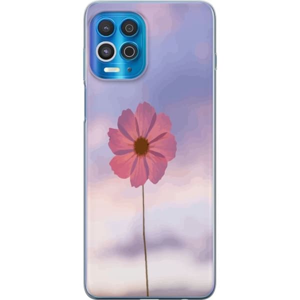 Mobiletui til Motorola Edge S med Lyserød Blomst