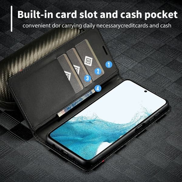 LC.IMEEKE Samsung Galaxy S25 FE Plånboksfodral Konstläder - Vit